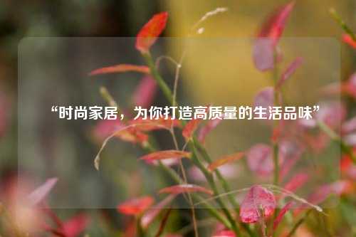 “時尚家居，為你打造高質量的生活品味”